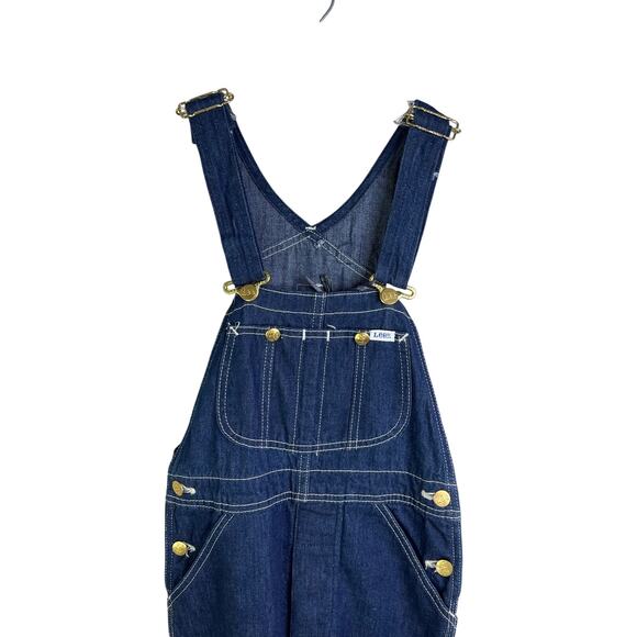 Vintage Lee Denim Overalls Deadstock Mens W26 Denim Blue Student Wash 1970s NWT - Picture 2 of 11